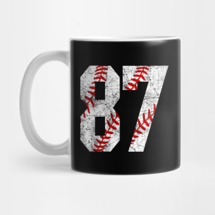 Vintage #87 Baseball Laces Baseball Mom Jersey Love Baseball Mug